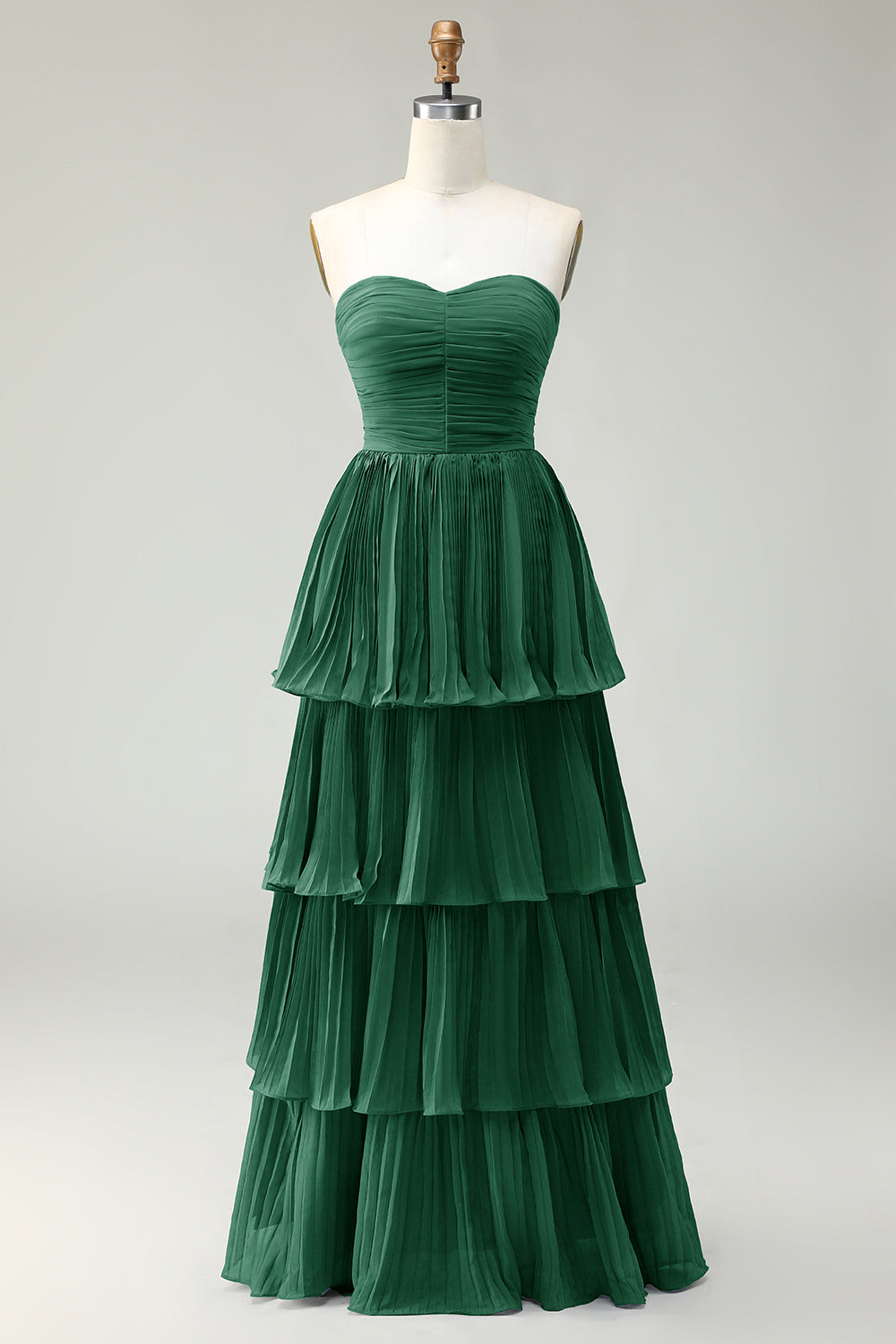 Rodnande Rosa A-linje Axelbandslös veckad Nivåer Lång Brudtärna Klänning