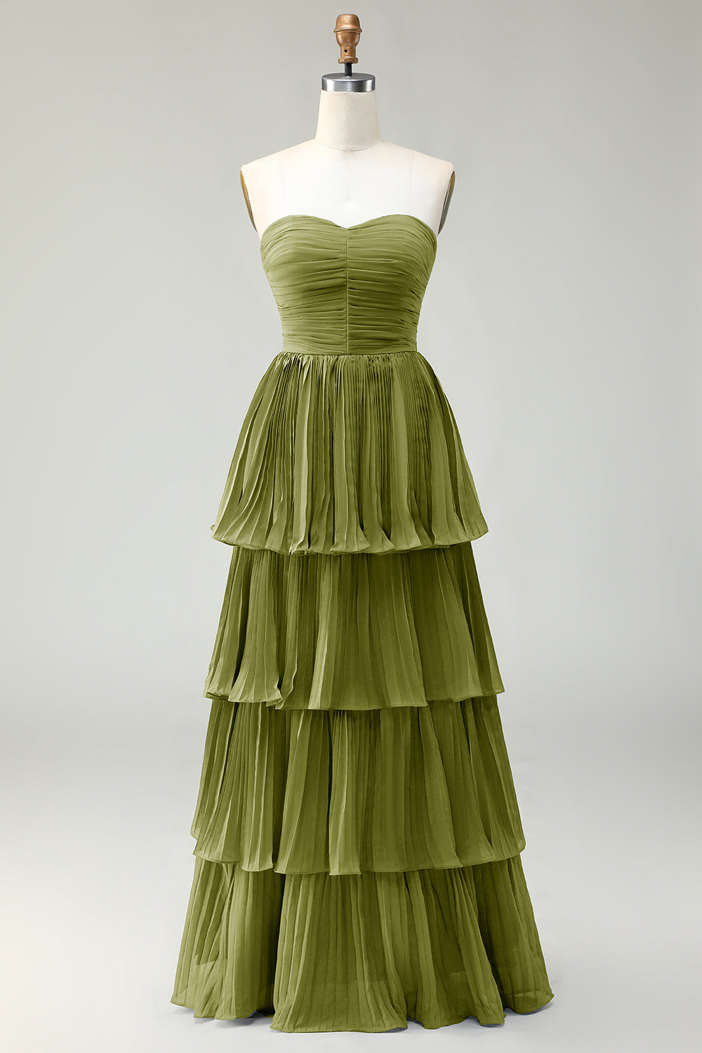 Rodnande Rosa A-linje Axelbandslös veckad Nivåer Lång Brudtärna Klänning