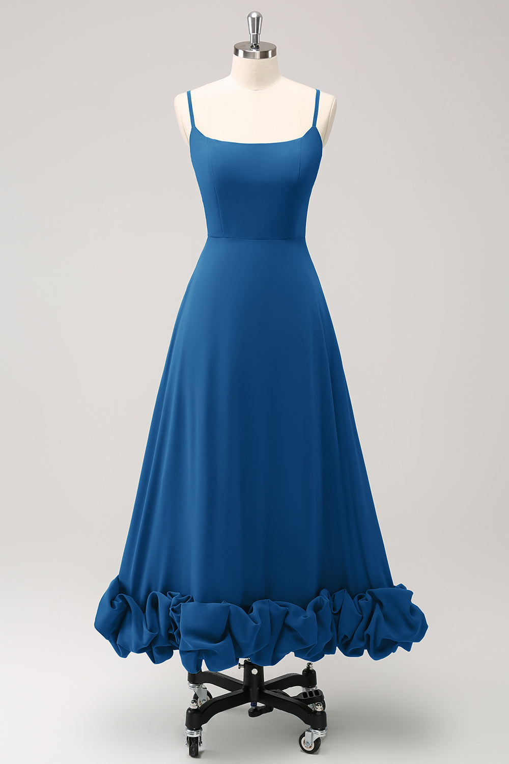 Elegant Fuchsia A Line Spaghetti Remmar Brudtärna Klänning