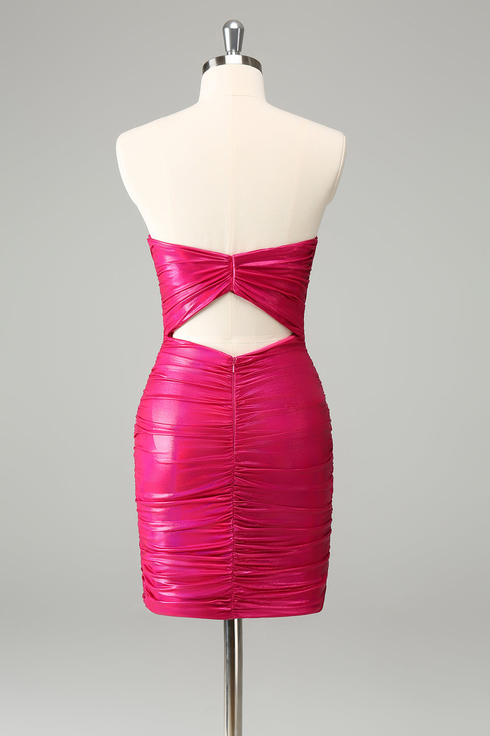 Fuchsia Bodycon Älskling Nyckelhål Kort Homecoming Klänning