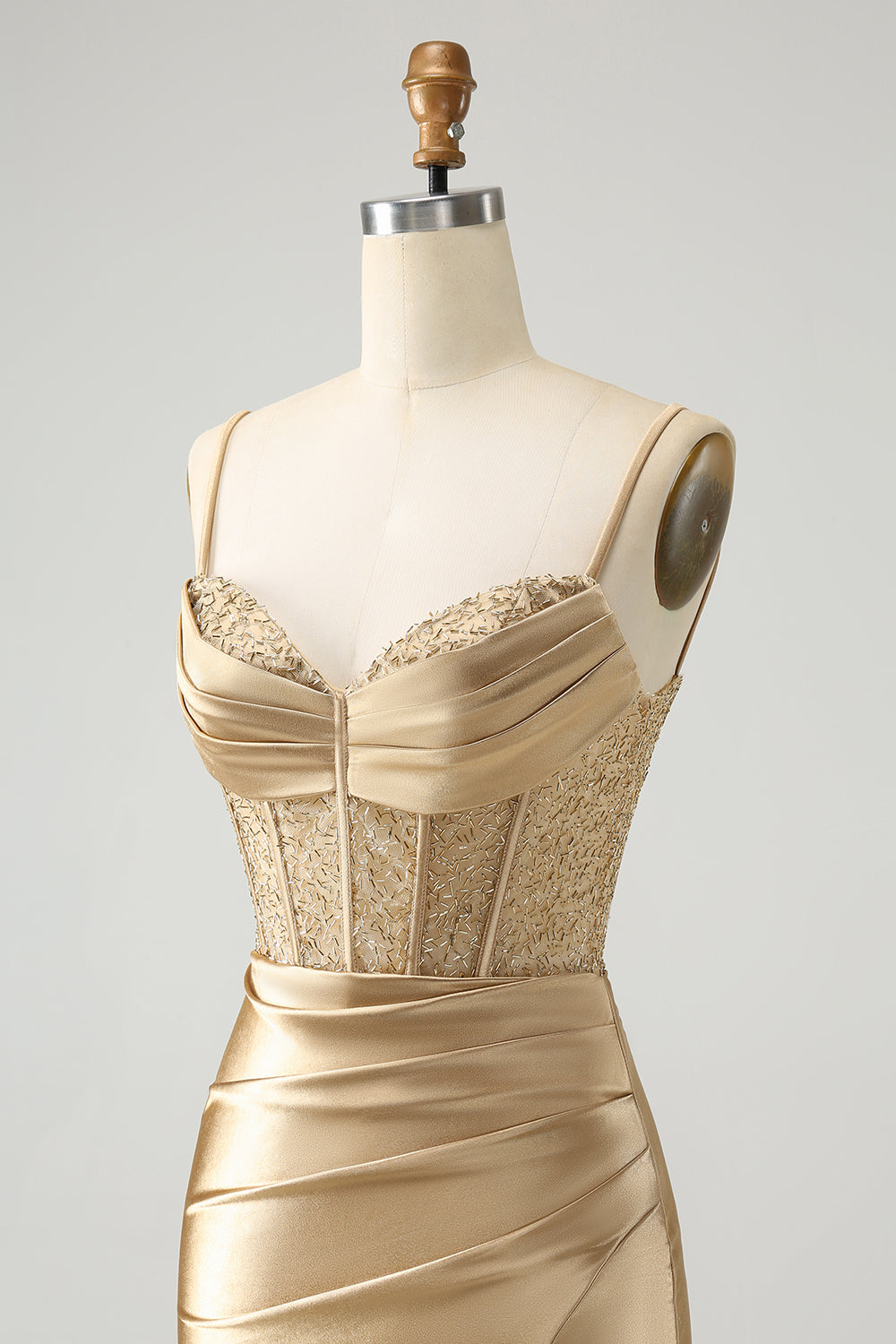 Snygg Bodycon Spaghetti Remmar Korsett Satin Röd Homecoming Klänning med Slits