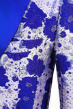 Royal Blue Sjal Kavajslag Jacquard Balkavaj för män