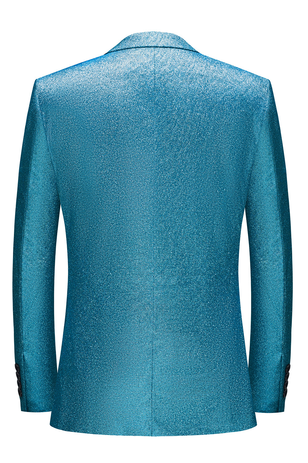 Glittrande kungsblå enkelknäppt 2-delat kostym för män