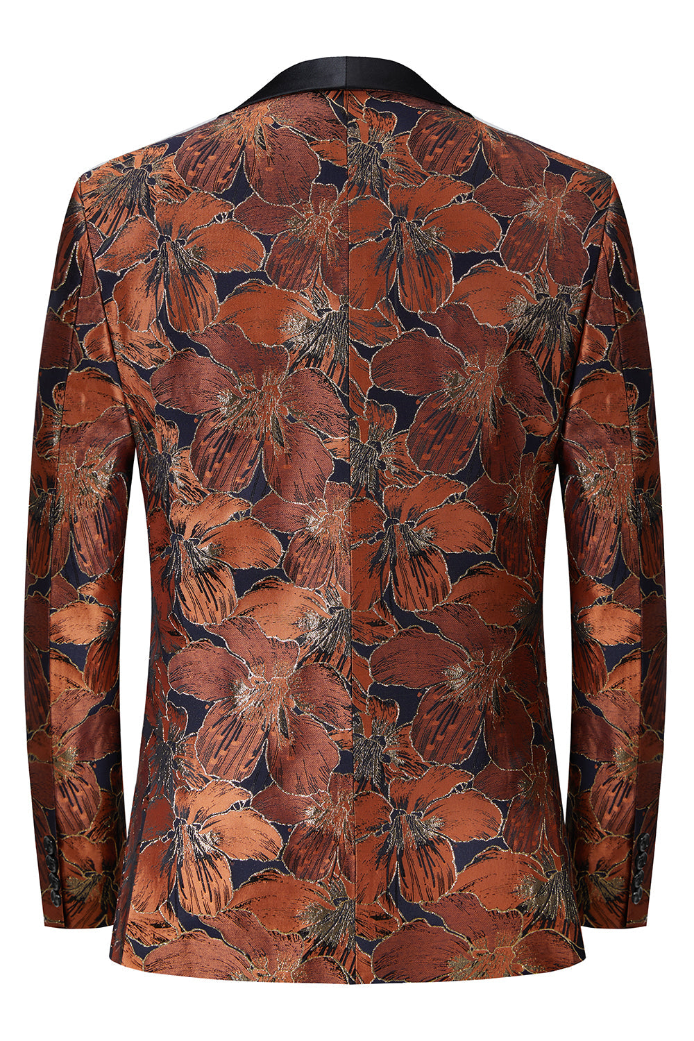 Brun Jacquard Sjal Kavajslag Mäns 2 stycken kostymer