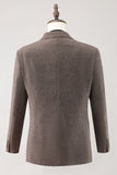 Brun Notched Lapel 3 Piece Enkelknäppt Mäns Baldräkter