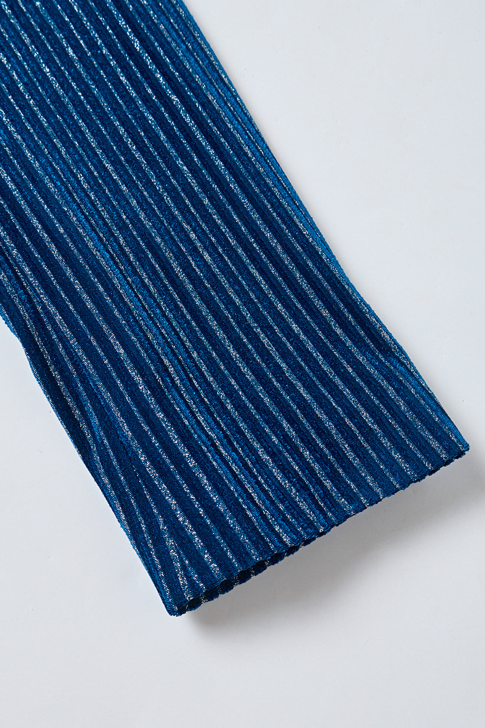 2-delad bläckblå sammet randig kvinnor balklänningar