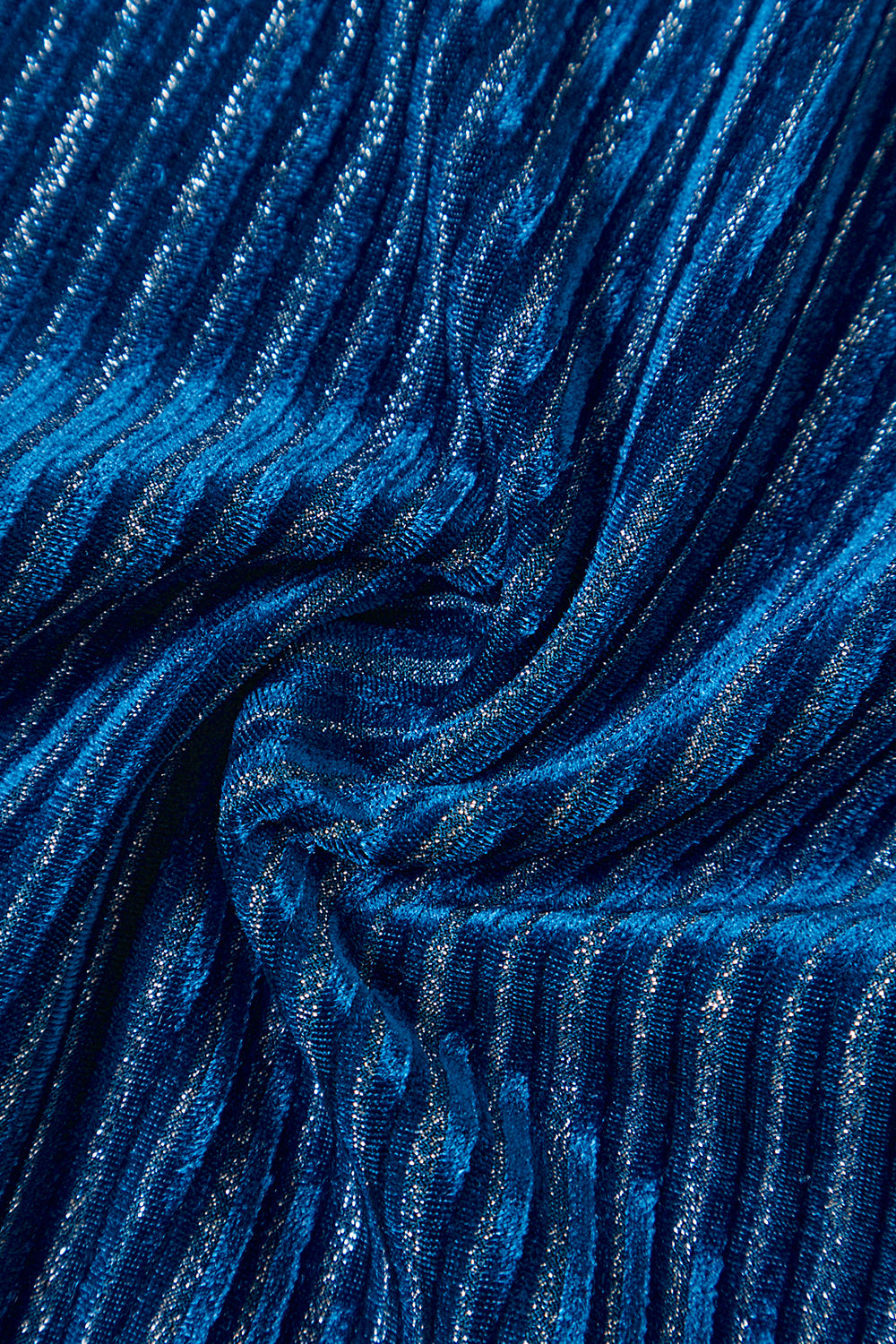 2-delad bläckblå sammet randig kvinnor balklänningar