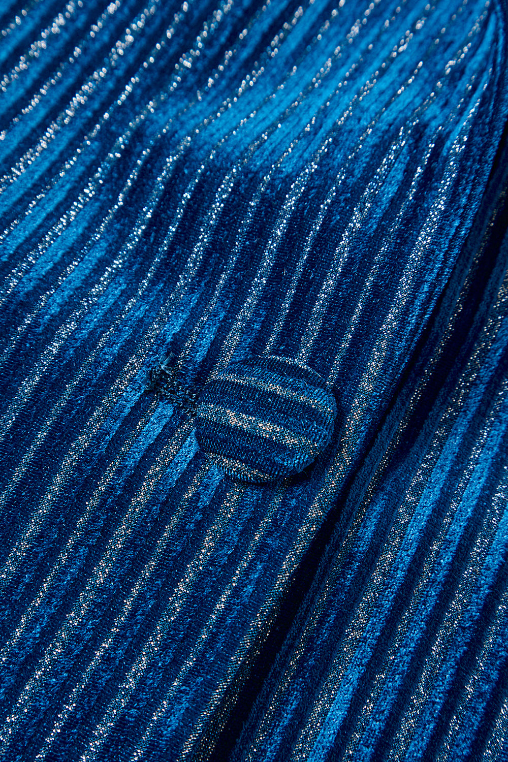 2-delad bläckblå sammet randig kvinnor balklänningar