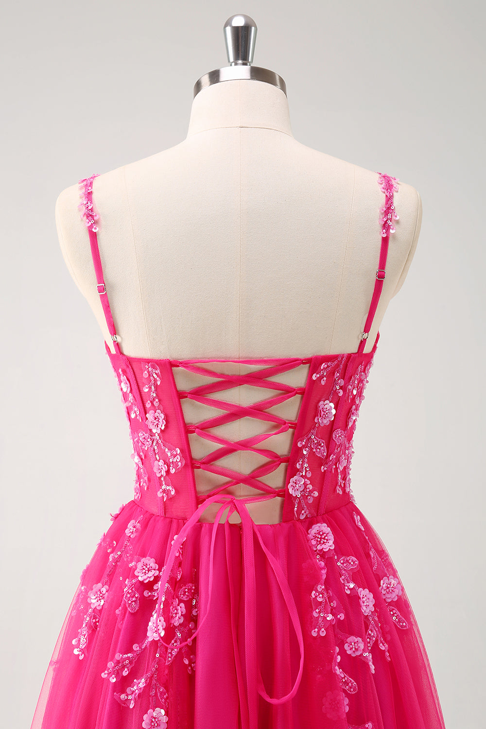 Glittrande A-linje Royal Blue Spaghetti Remmar Korsett Lång Prom Klänning