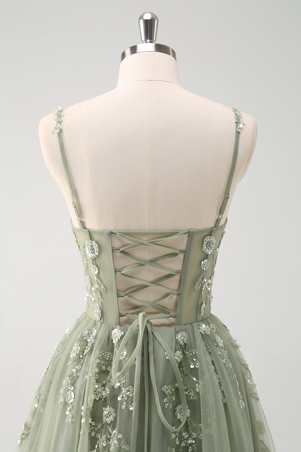 Glittrande A-linje Royal Blue Spaghetti Remmar Korsett Lång Prom Klänning