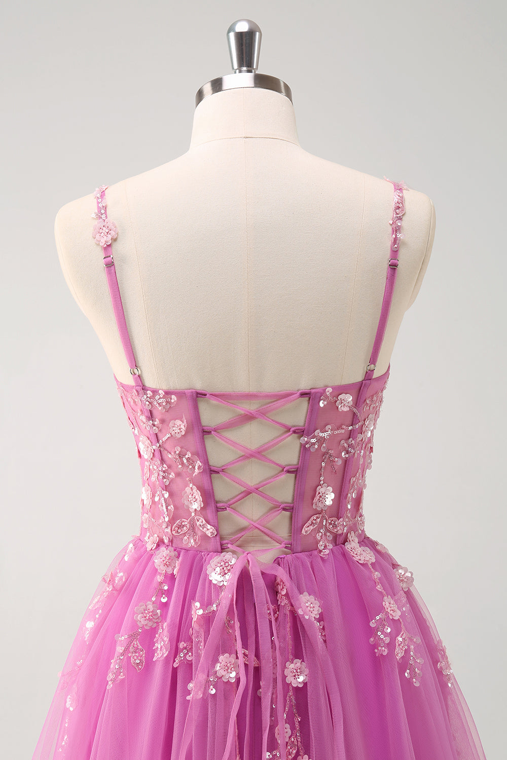 Glittrande A-linje Royal Blue Spaghetti Remmar Korsett Lång Prom Klänning