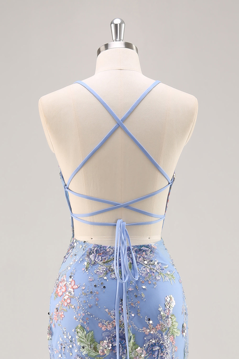 Paljetter Sjöjungfru Spaghetti Remmar Paljett Svart Balklänning med Appliques