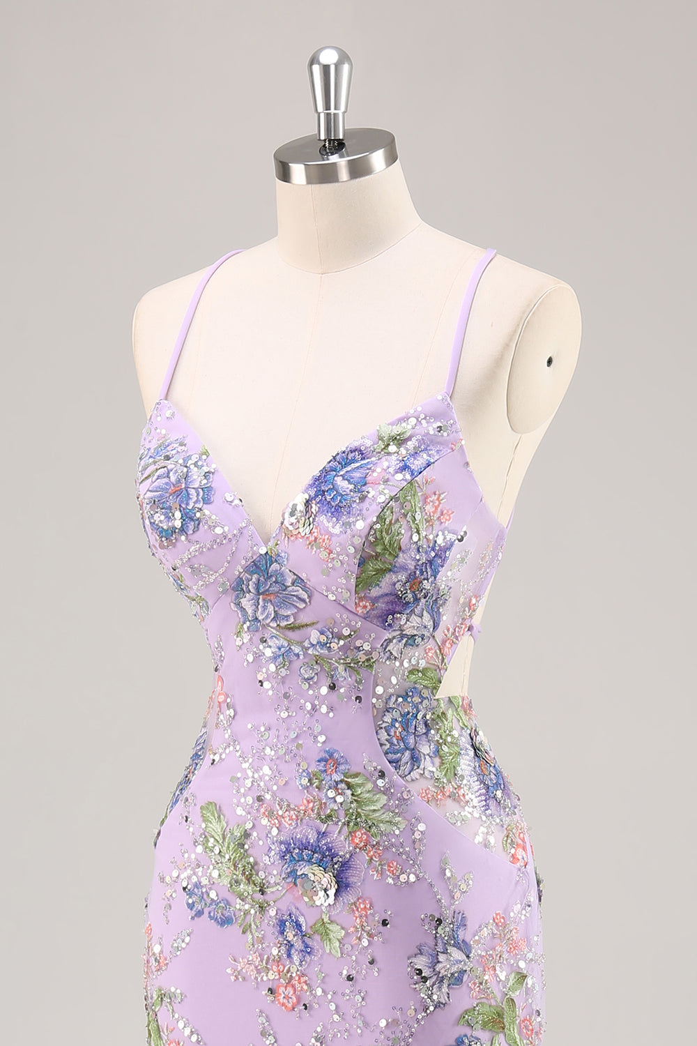 Paljetter Sjöjungfru Spaghetti Remmar Paljett Svart Balklänning med Appliques