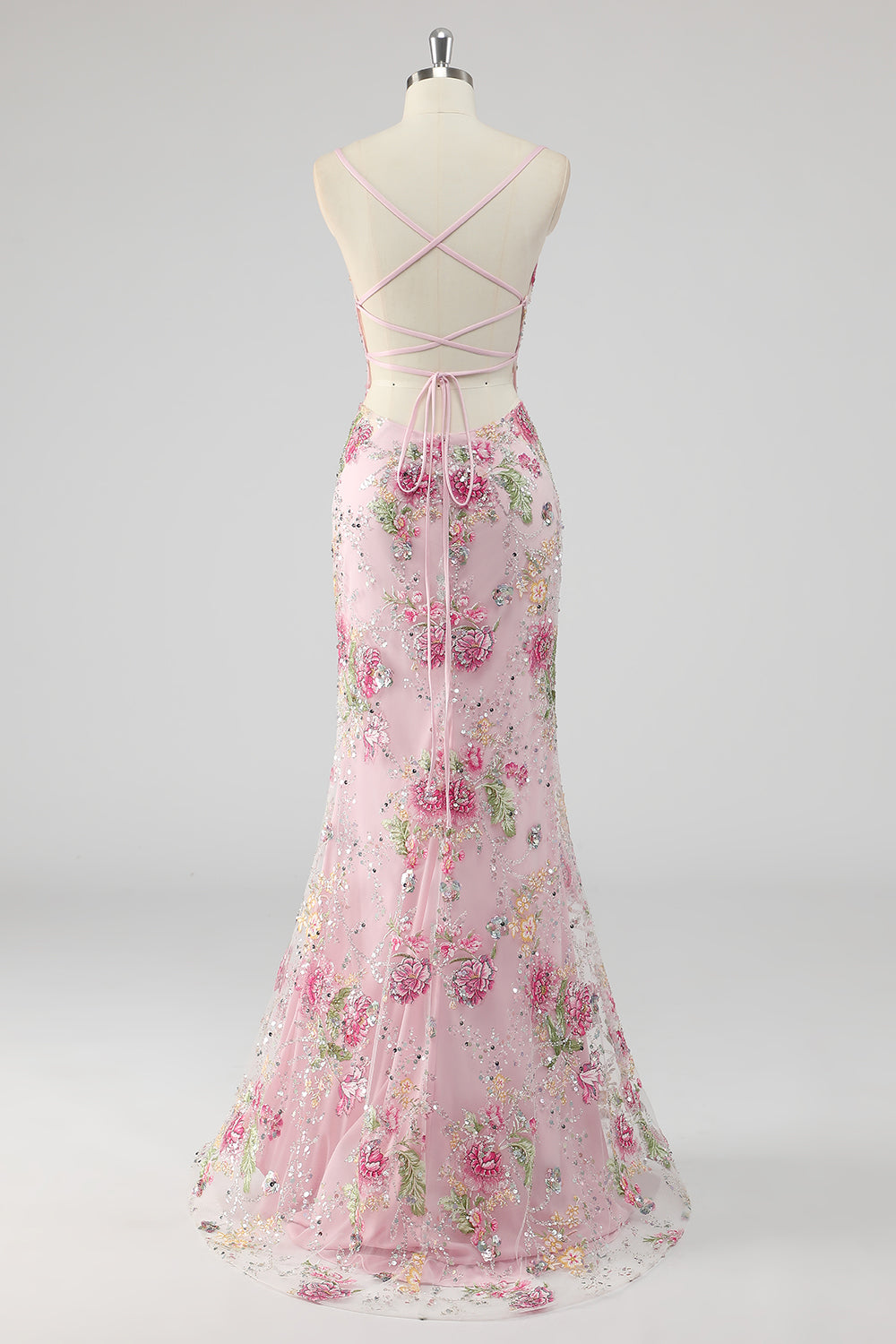 Paljetter Sjöjungfru Spaghetti Remmar Paljett Svart Balklänning med Appliques