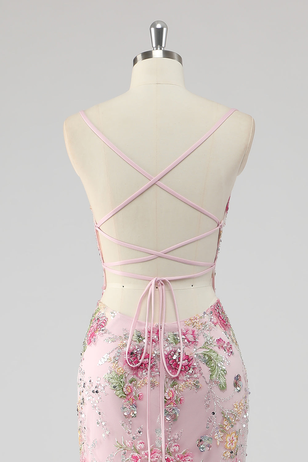 Paljetter Sjöjungfru Spaghetti Remmar Paljett Svart Balklänning med Appliques