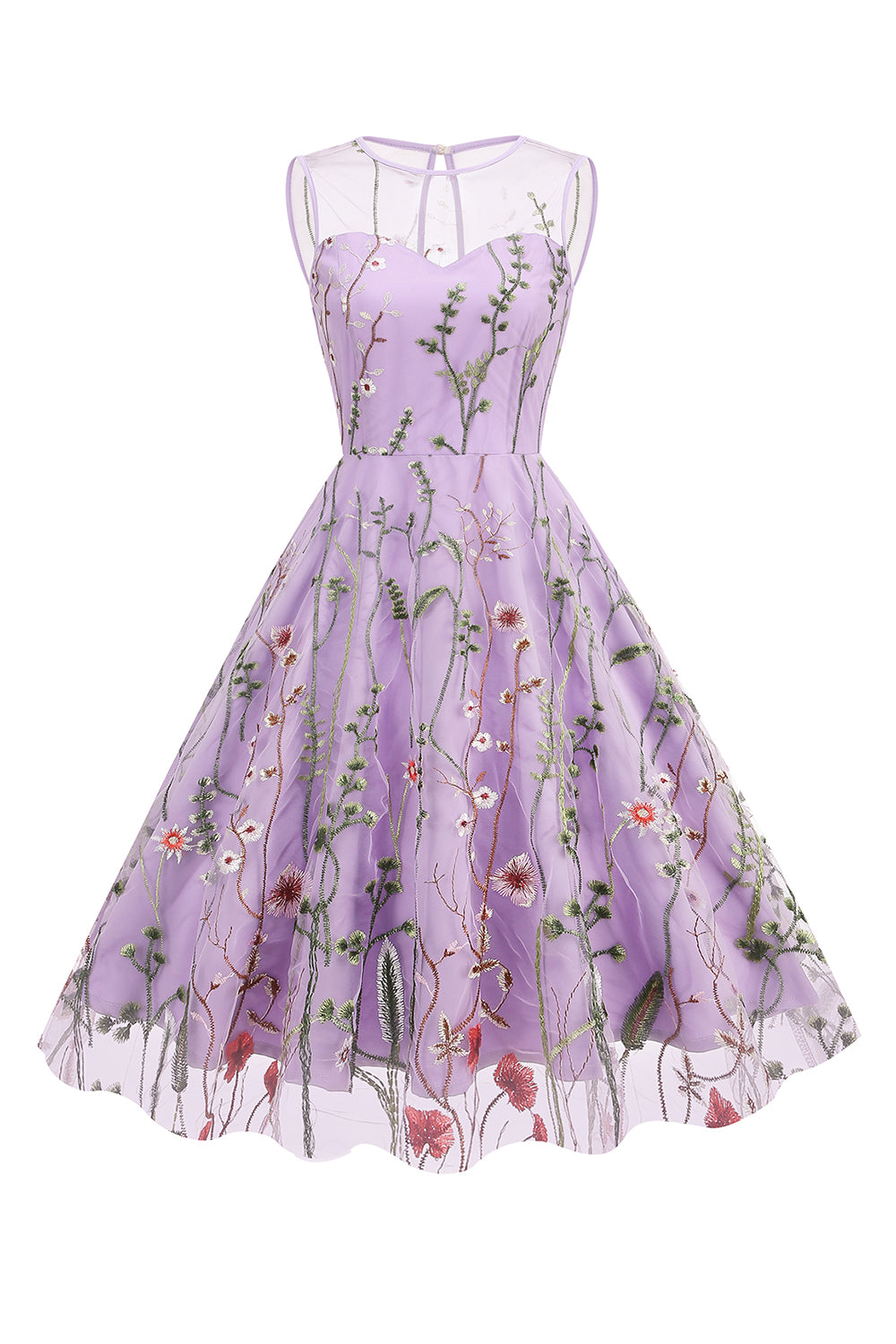 rodna en linje bateau hals ärmar 1950-talet klänning