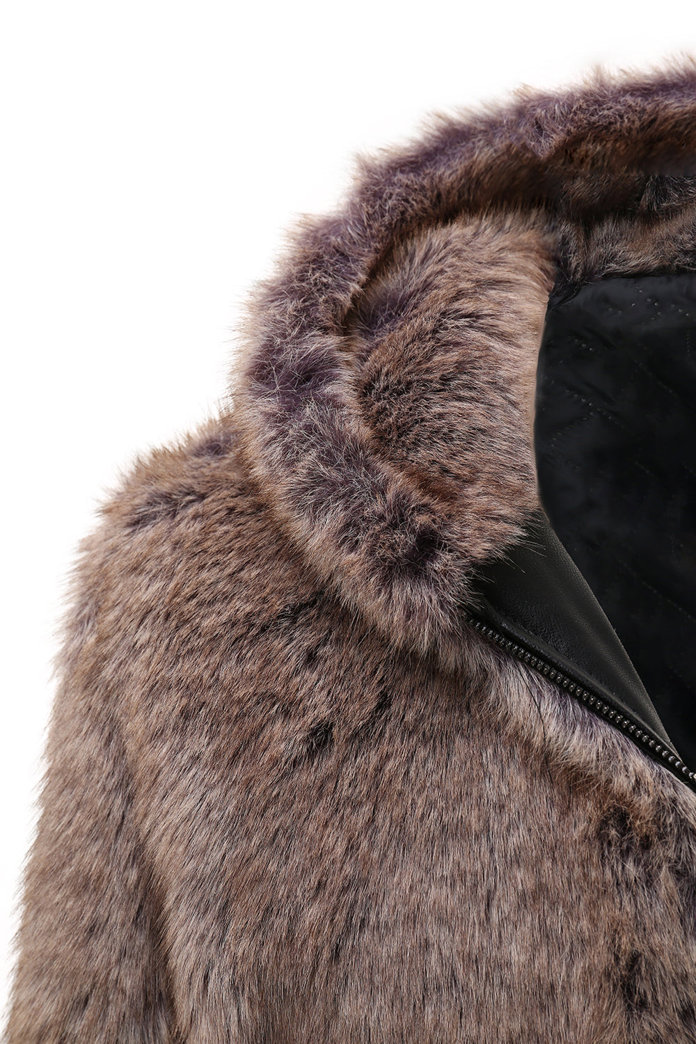 Khaki Mäns Vinter Faux Fur Coat Hooded