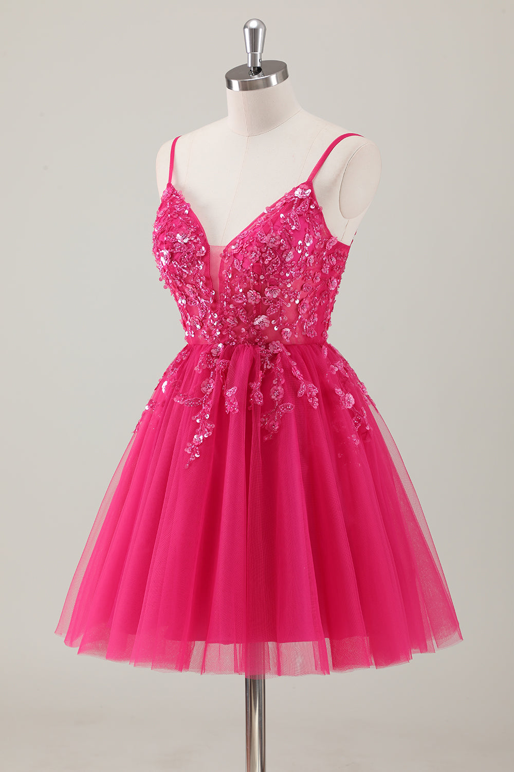 Royal Blue Spaghetti Straps Kort Homecoming Klänning med applikationer