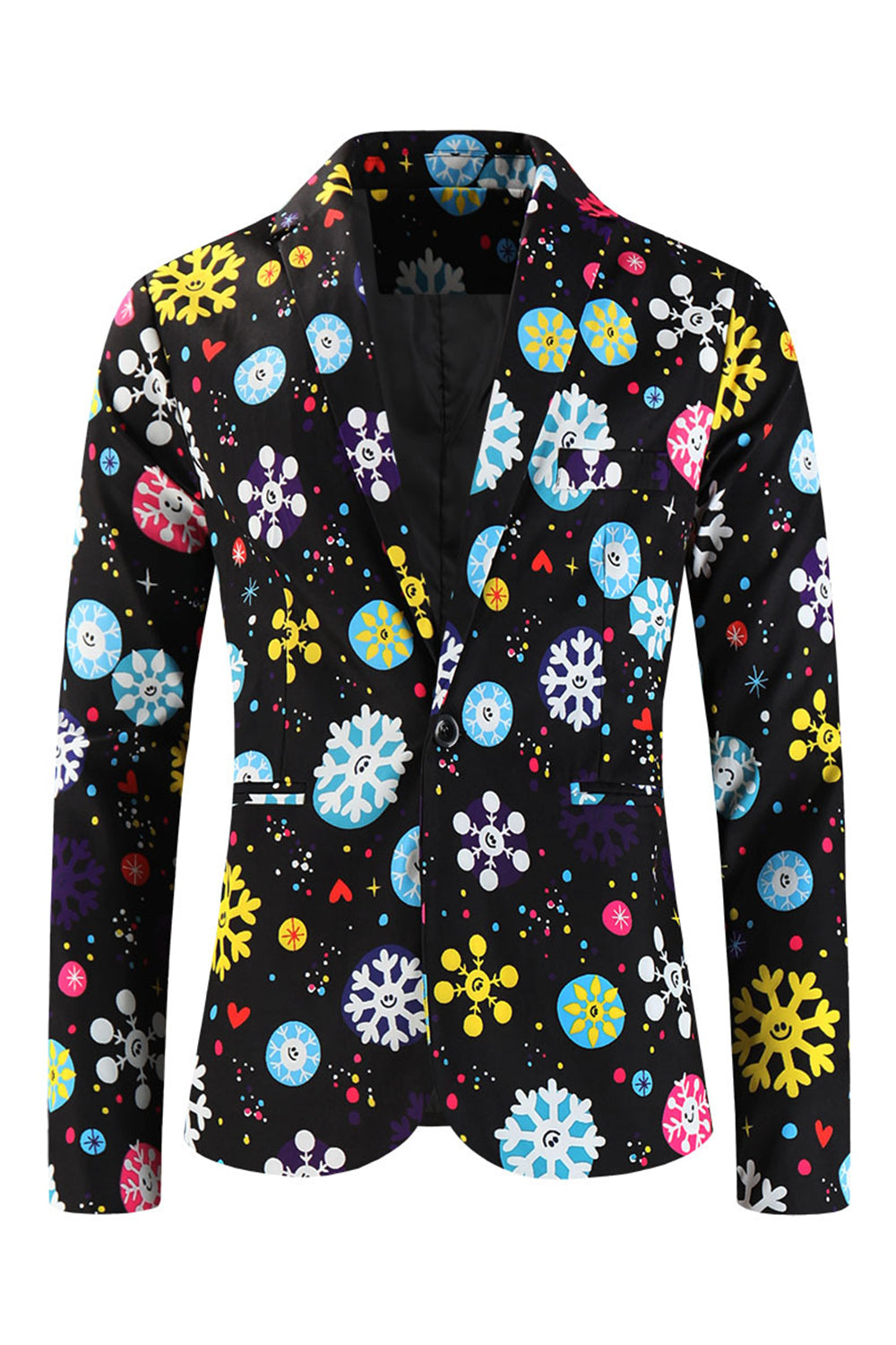 Svart Snowflake 3-delad juldräkt för män