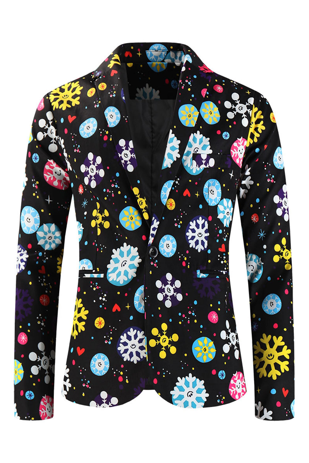 Svart Snowflake 3-delad juldräkt för män