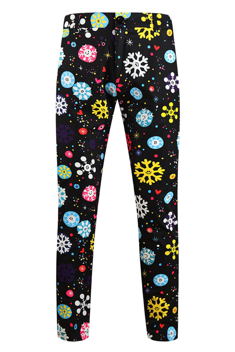 Svart Snowflake 3-delad juldräkt för män