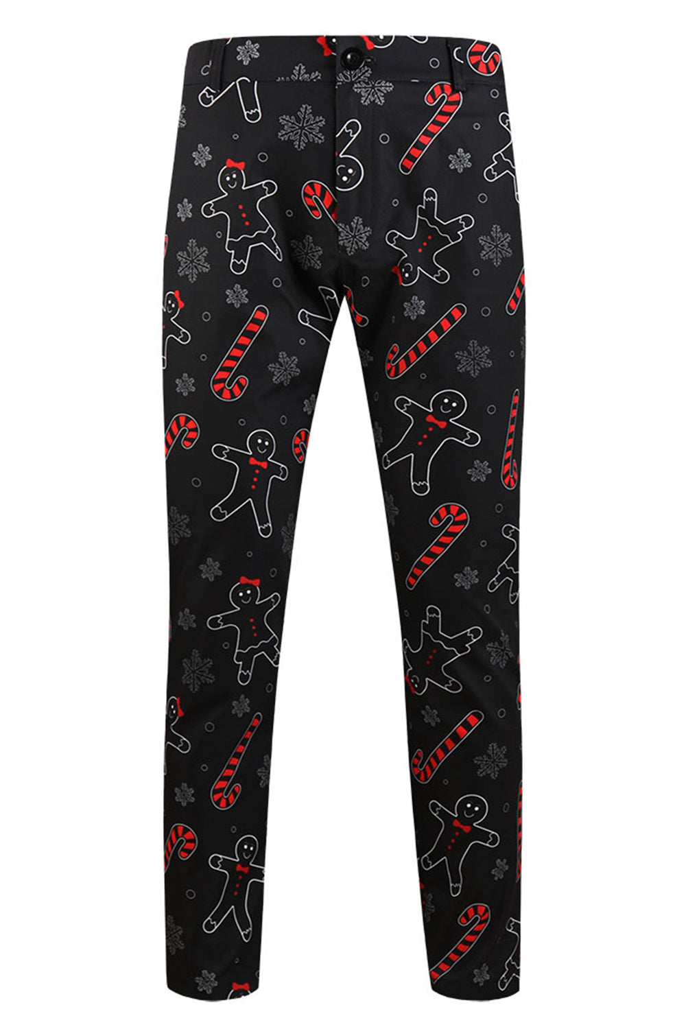 Svart Jul Snöflinga Tryckt Formell Fest 3-delad Herrkostym