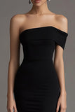 Off The Shoulder Bodycon Lång Svart Slips Klänning