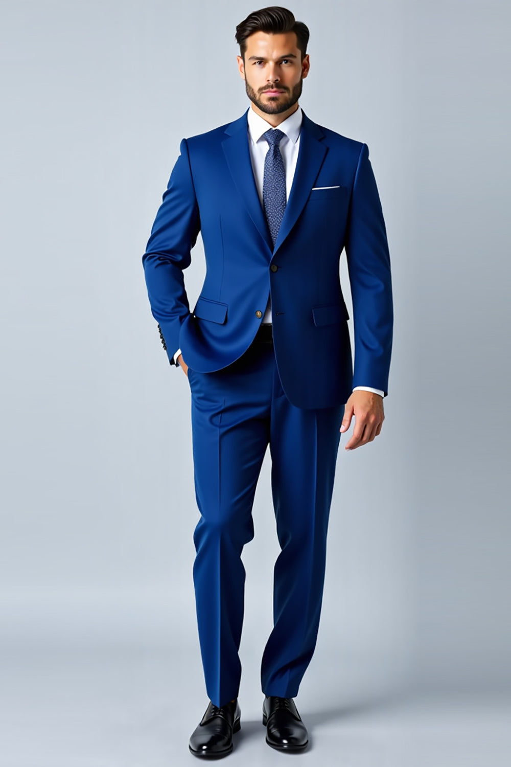 Royal Blue Sjal Kavajslag Slim Fit 2 stycken Kostym för män