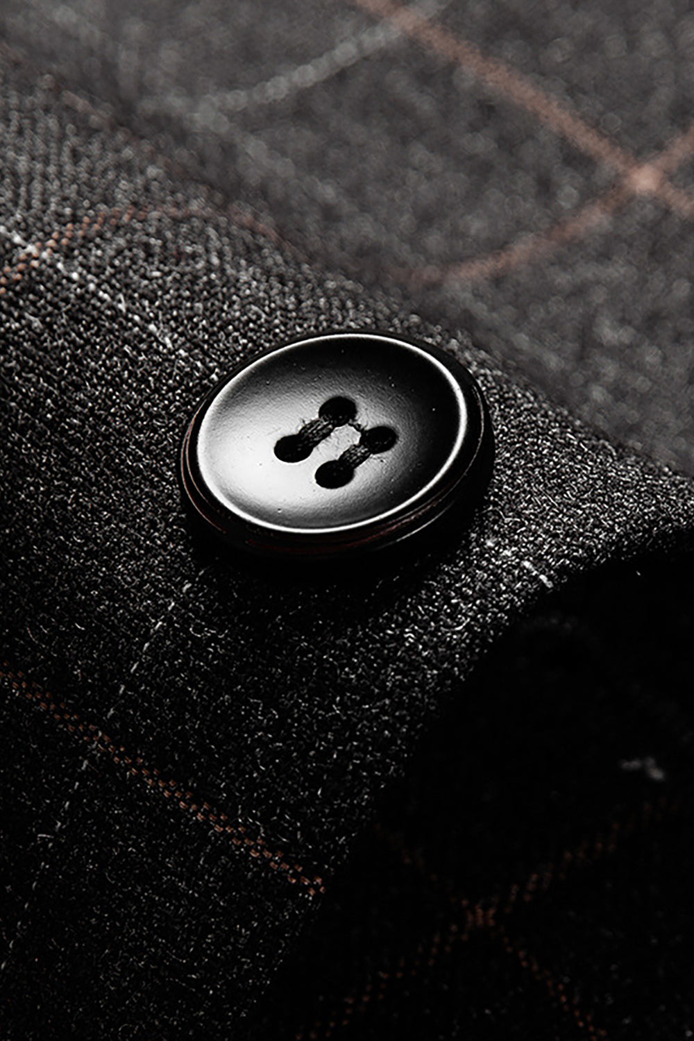 Mäns Mörkgrå Rutig Notched Kavajslag Kavaj