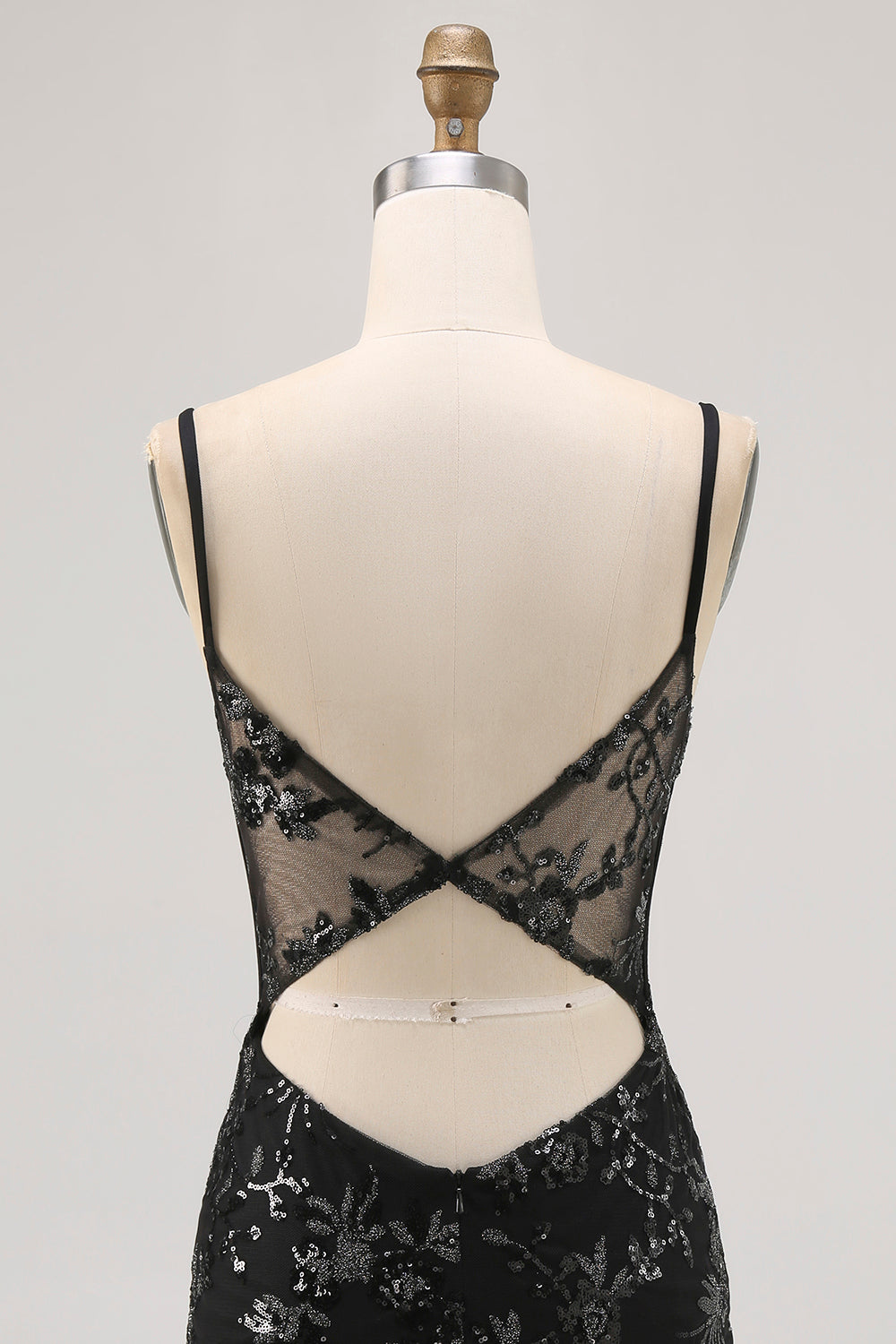 Mörkgrön Bodycon Rygglös Sheer Korsett Kort Balklänning med Paljetter