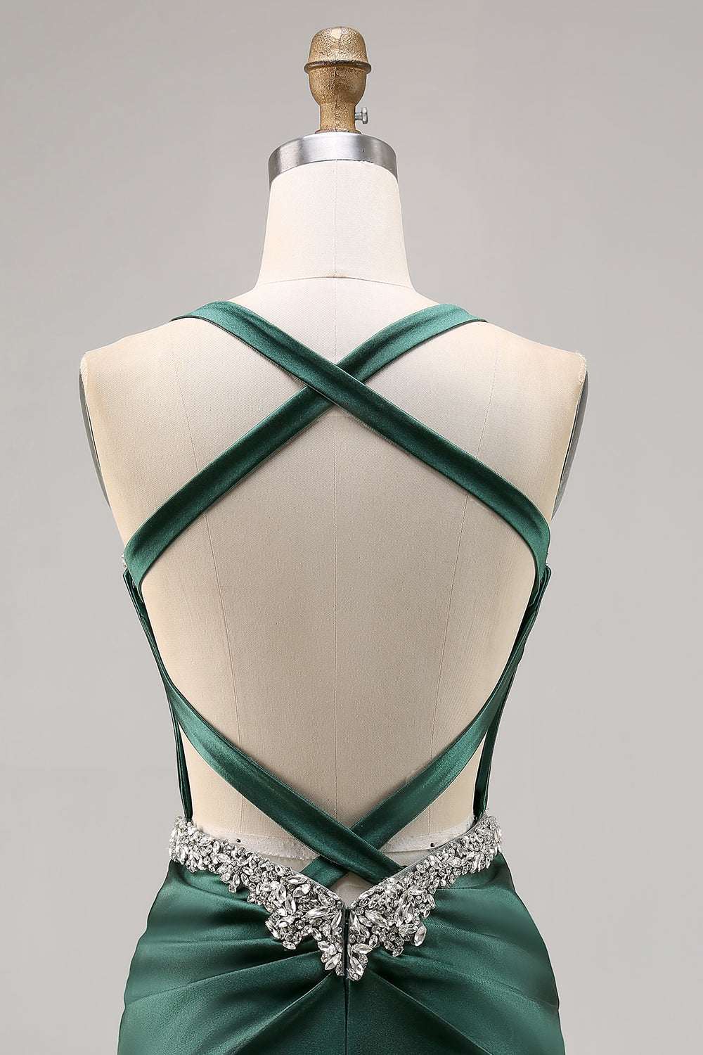 Korsett Satin Bodycon Mörkgrön Homecoming Klänning
