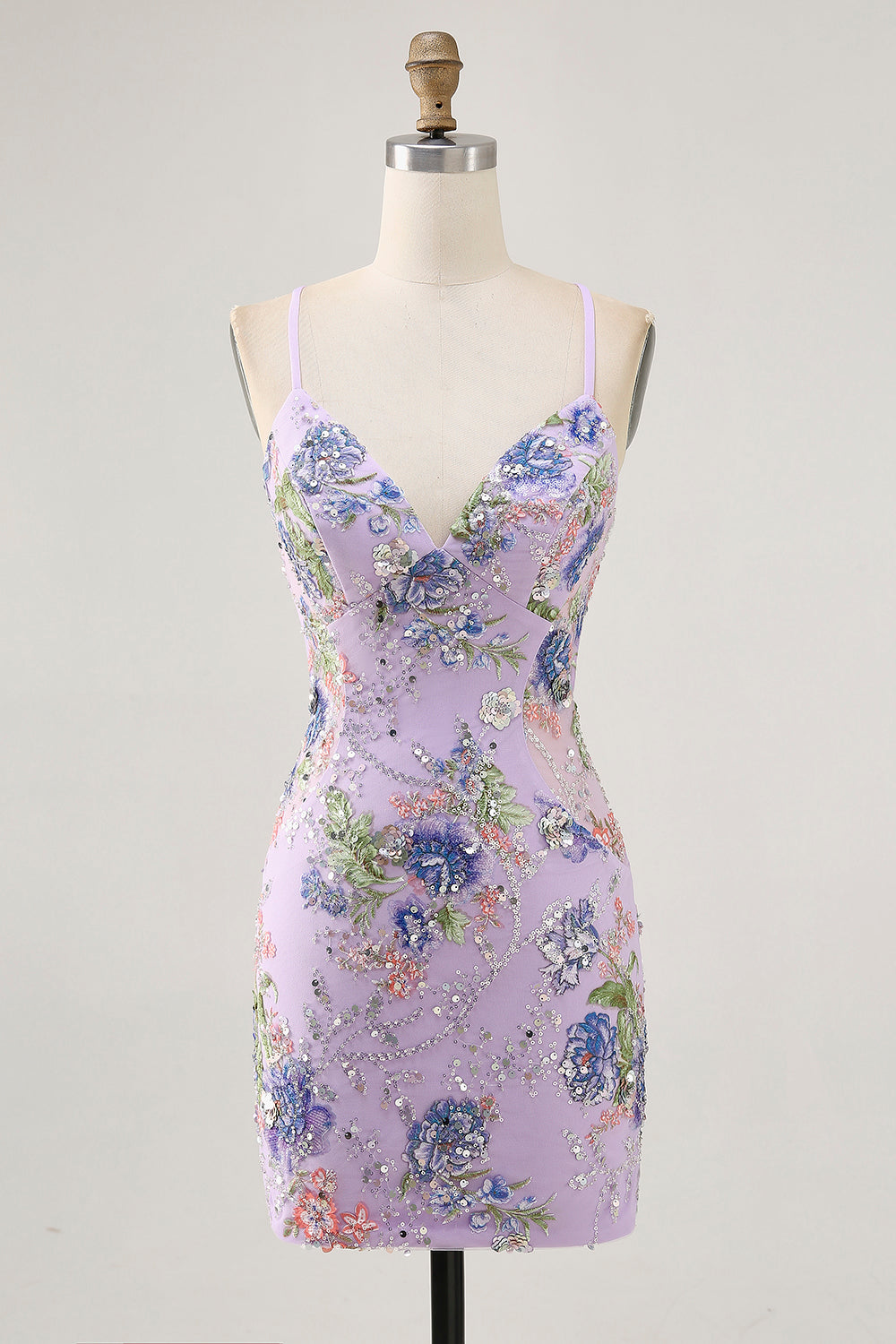 Svart Bodycon Kort Blommig Kort Balklänning med Paljetter