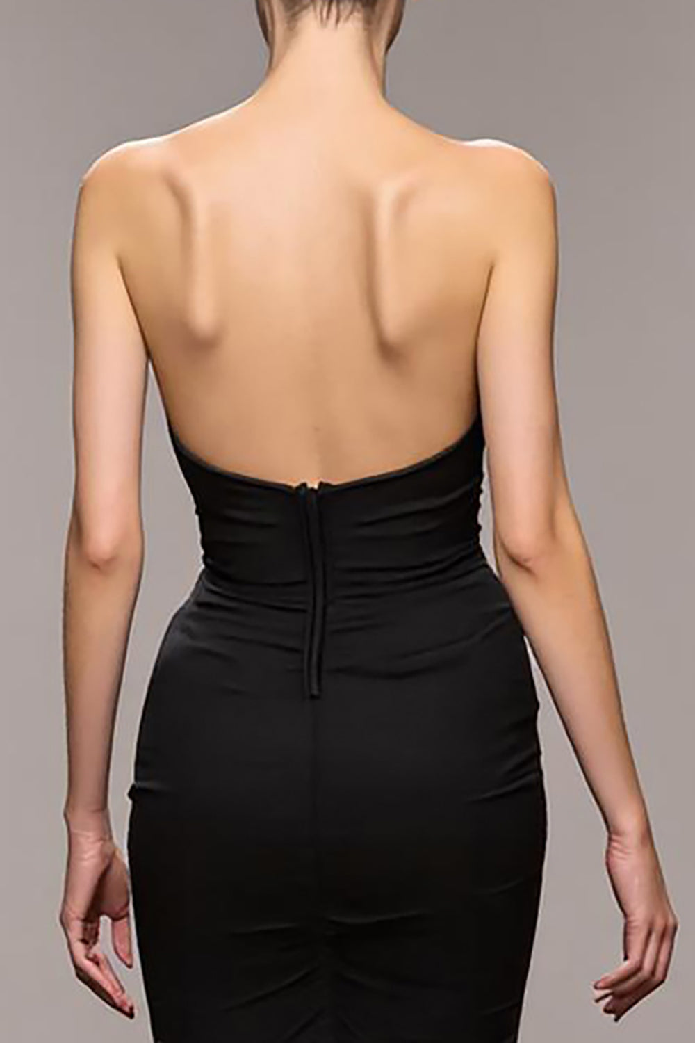 Sjöjungfru Svart Älskling Lång Aftonklänning med Slits