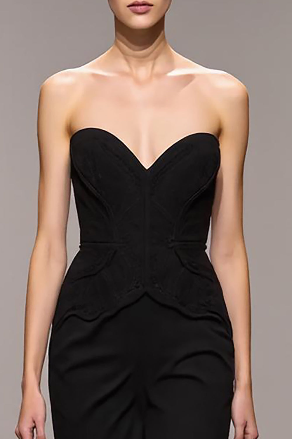 Sjöjungfru Svart Älskling Lång Aftonklänning med Slits