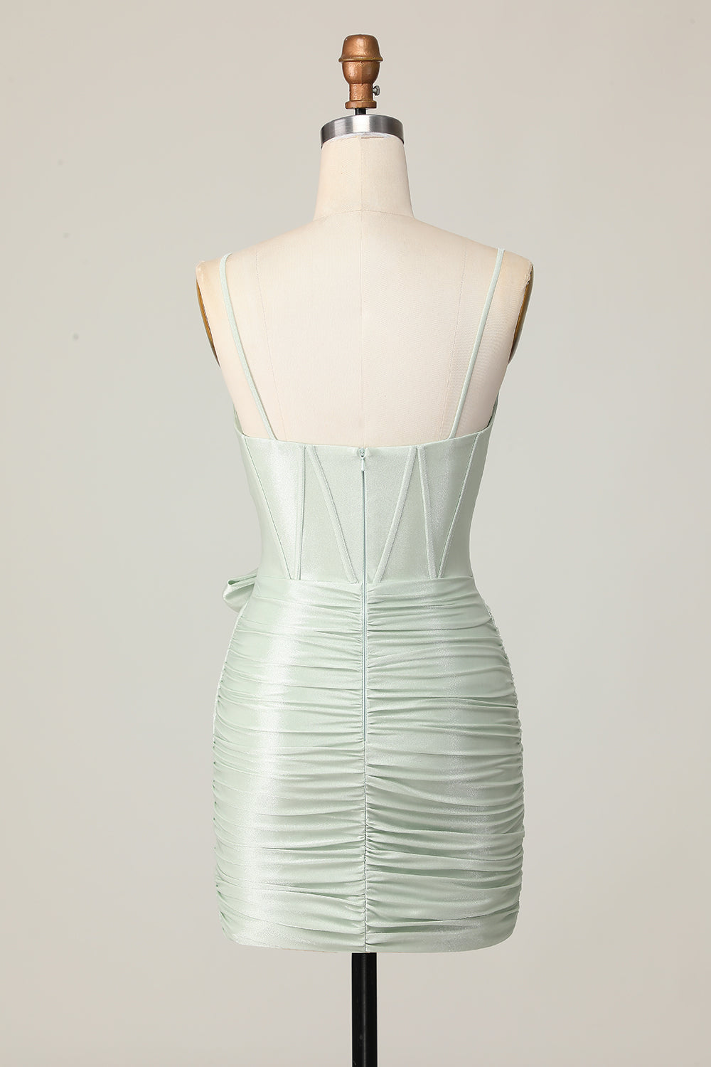 Sage Bodycon Korsett Kort Homecoming Klänning med Rosett