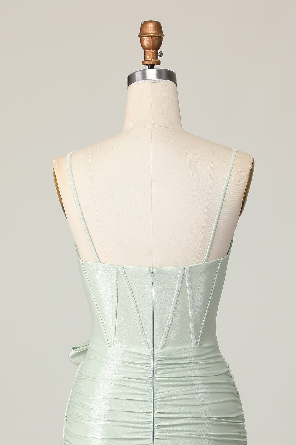 Sage Bodycon Korsett Kort Homecoming Klänning med Rosett