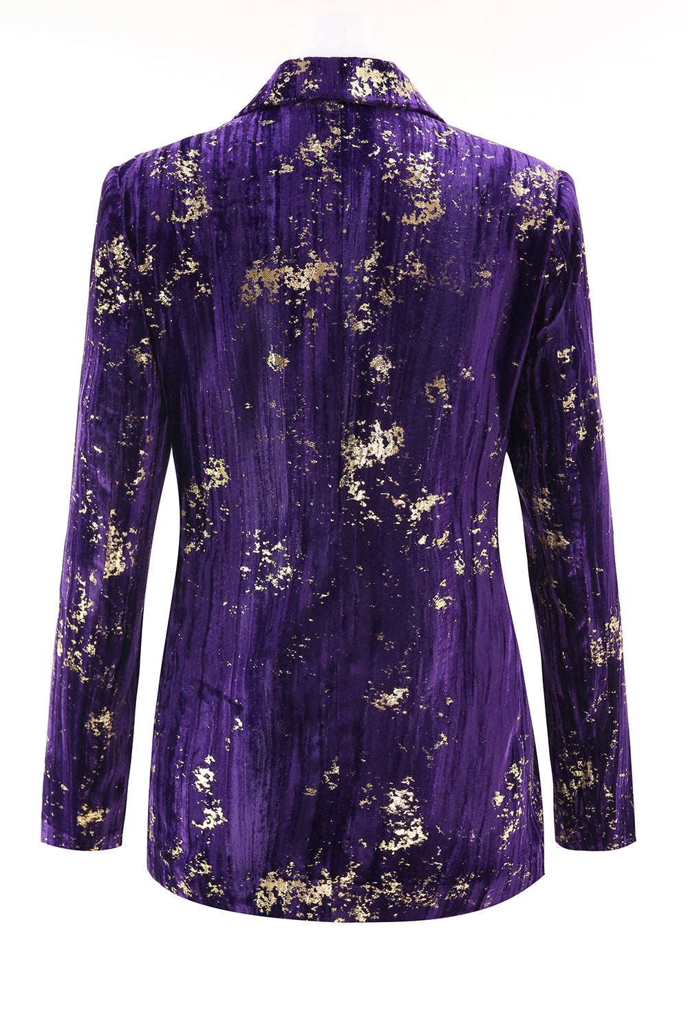 Lila 2-delad skårad kavajslag kvinnor baldräkter med ärmar