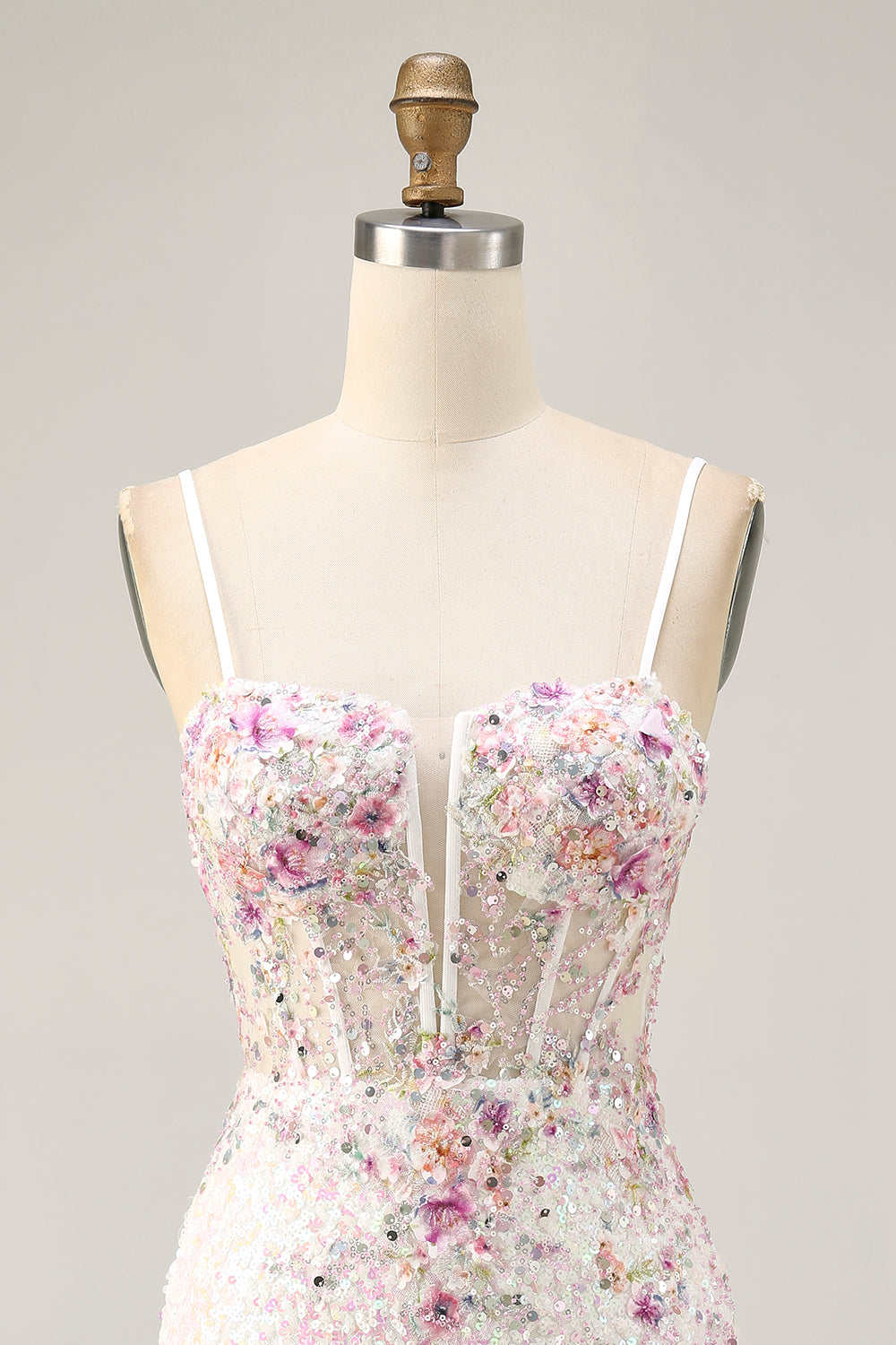 Glittrande Svart Rosa Blomma Bodycon Korsett Kort Homecoming Klänning med Paljetter