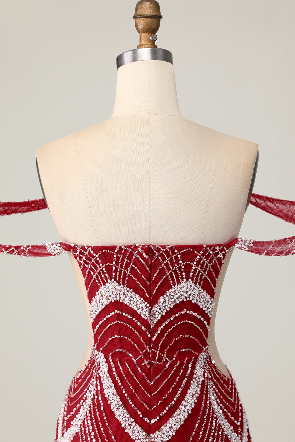 Off the Shoulder Bodycon Röd Homecoming Klänning med Paljetter