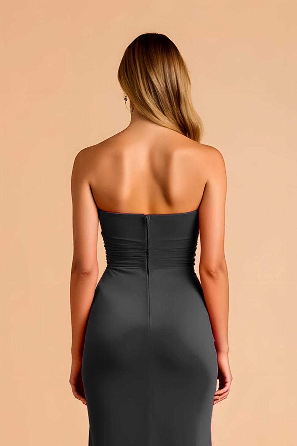 Svart Sjöjungfru Älskling Maxi Brudtärna Klänning