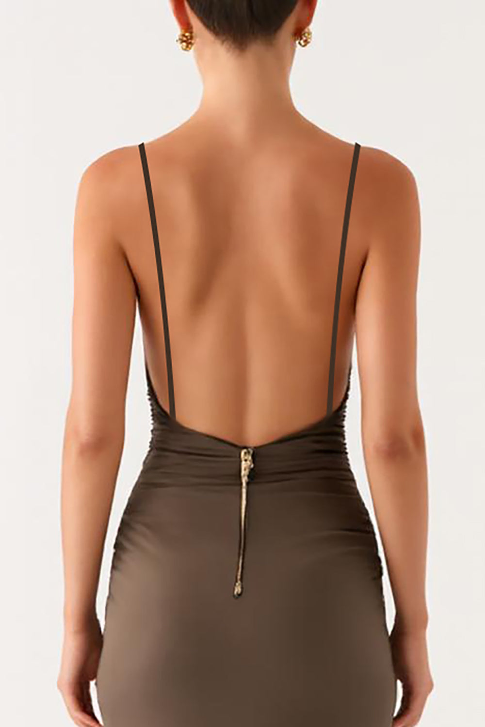 Sjöjungfru Grå Spaghetti Remmar Formell Klänning