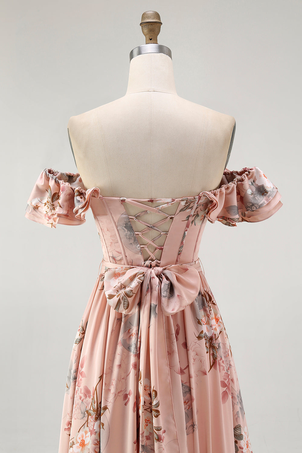 Rodna Blommig Från Axeln En linje Volang Brudtärna Klänning