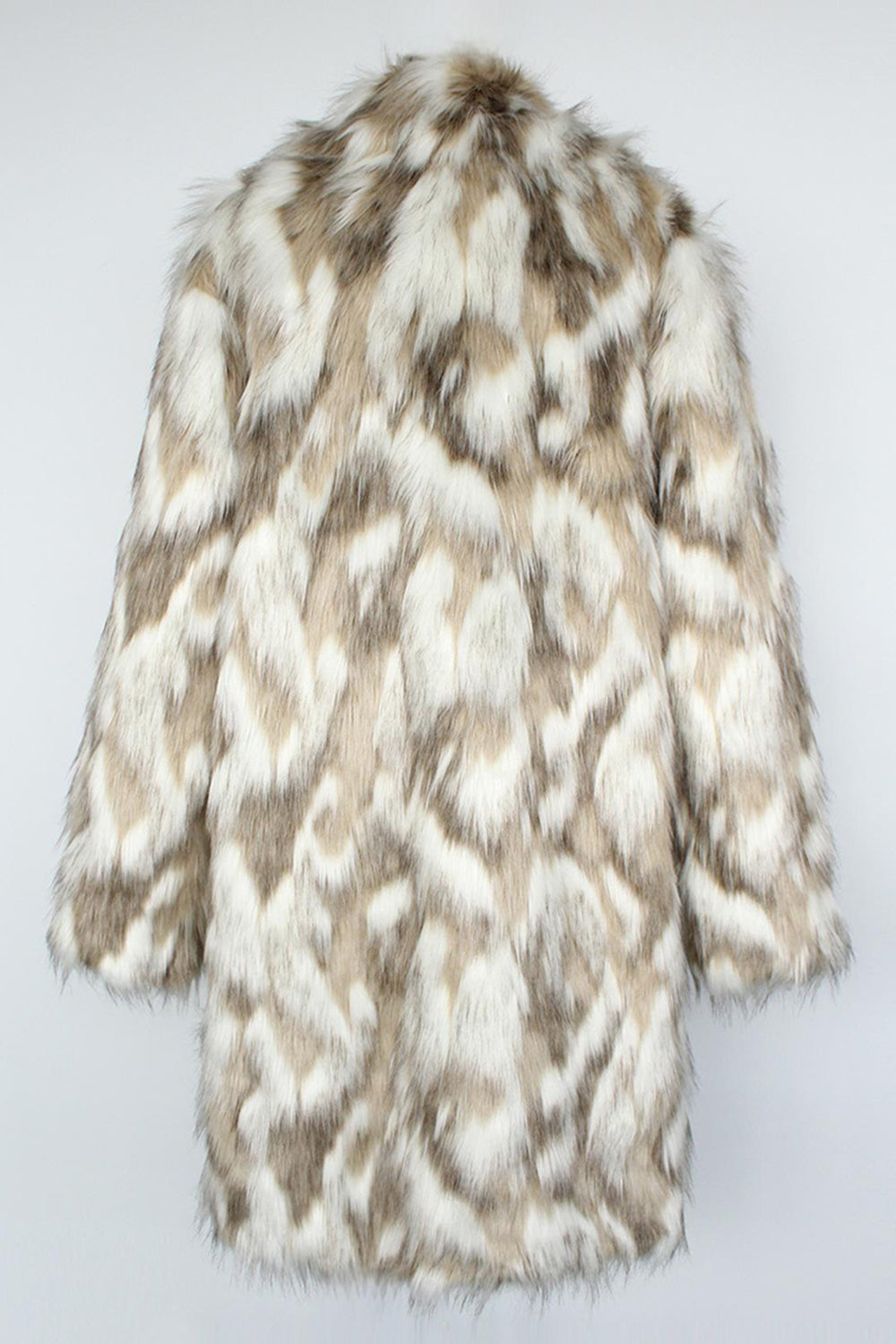 Grå fuskpäls skårade slag lång vinter mäns kappa