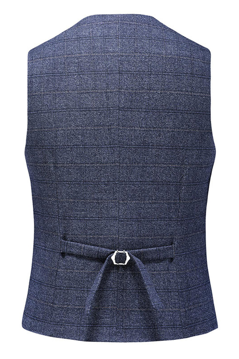 Mäns mörkblå rutiga skårade slag 3 stycken baldräkter