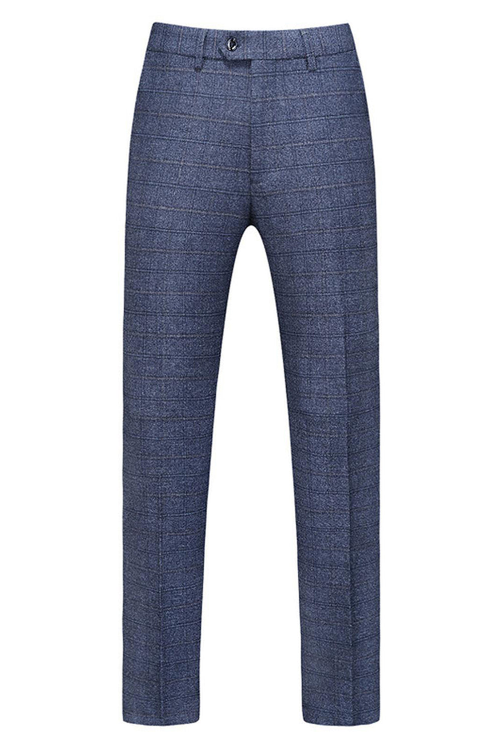 Mäns mörkblå rutiga skårade slag 3 stycken baldräkter