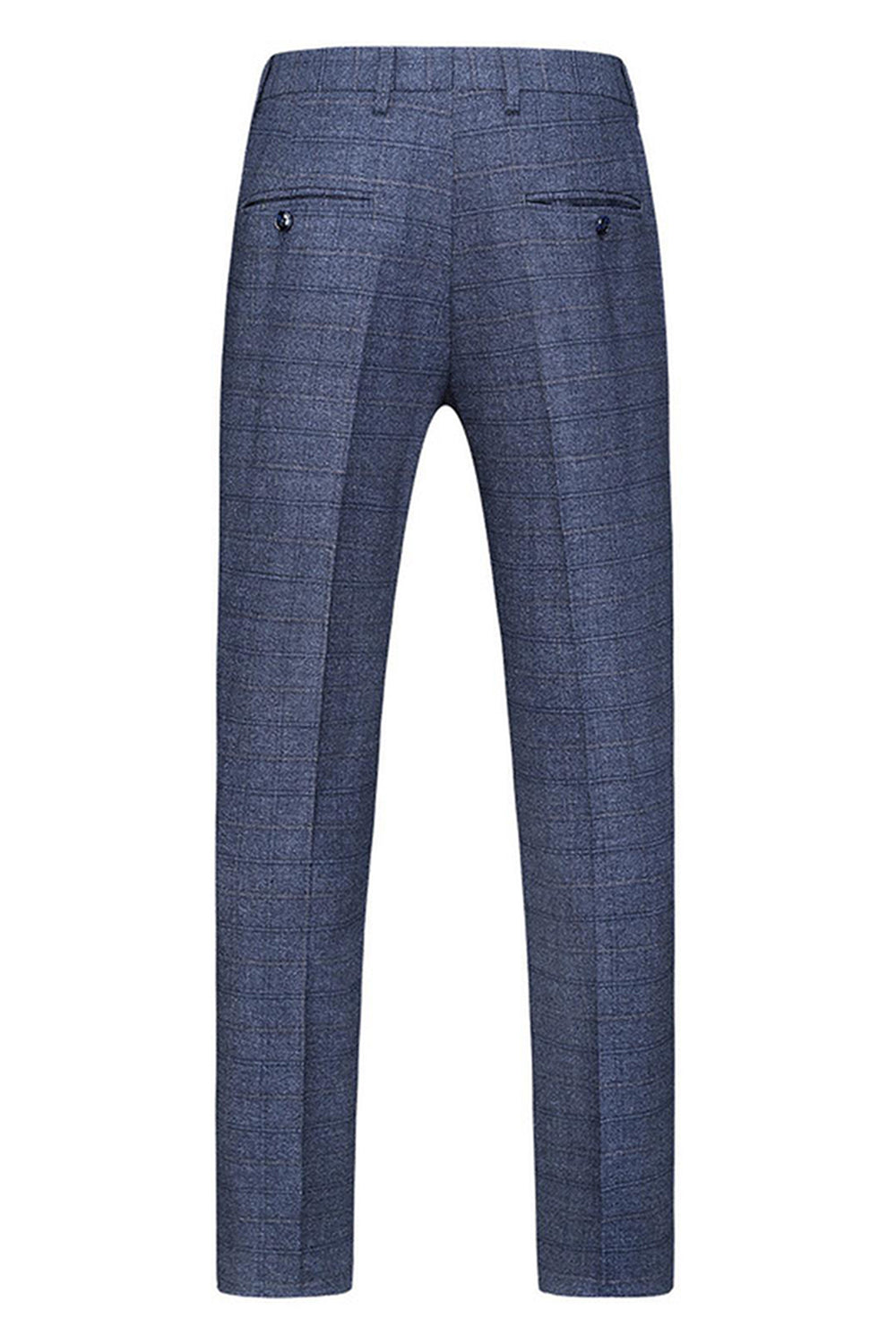 Mäns mörkblå rutiga skårade slag 3 stycken baldräkter