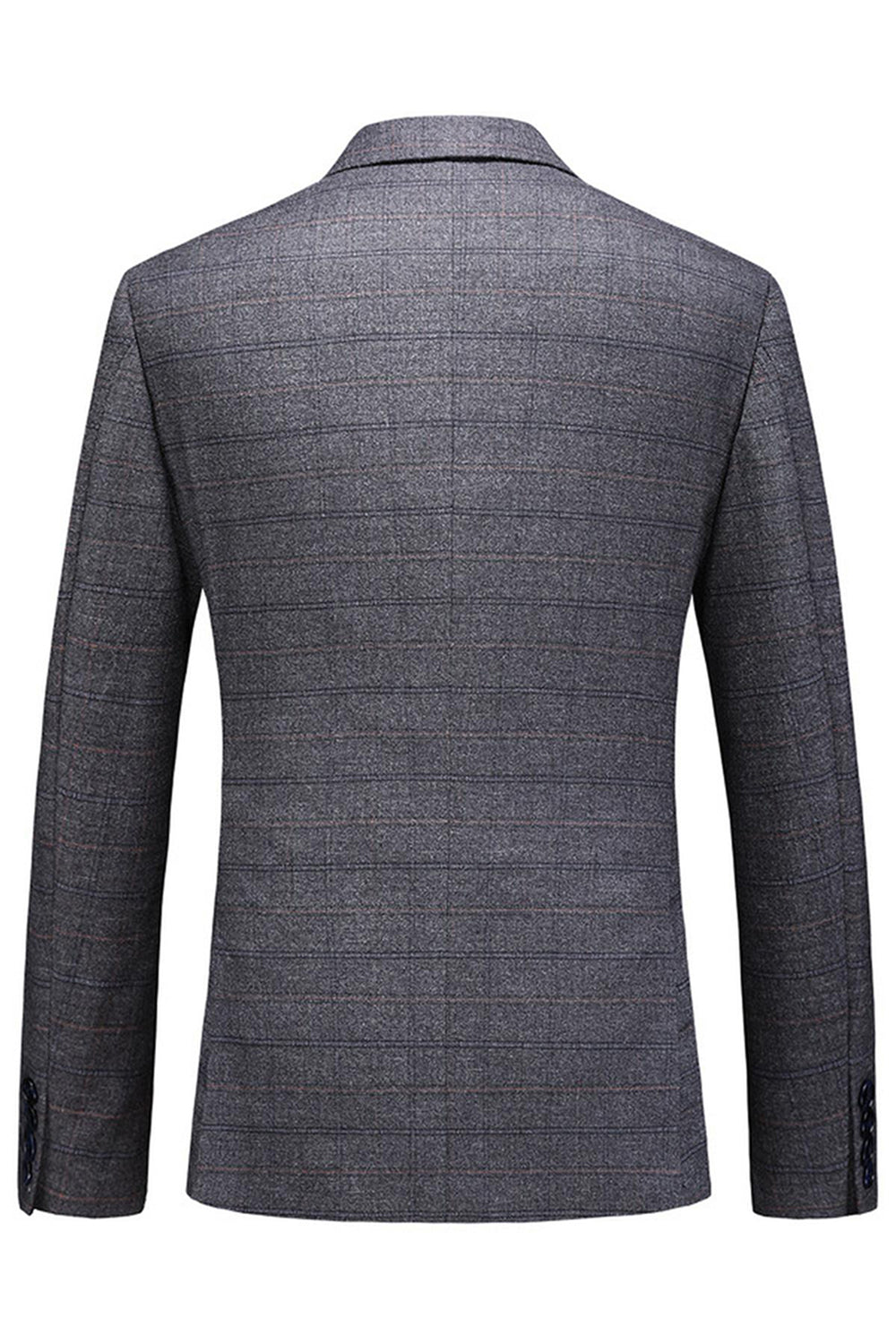 Mäns mörkblå rutiga skårade slag 3 stycken baldräkter