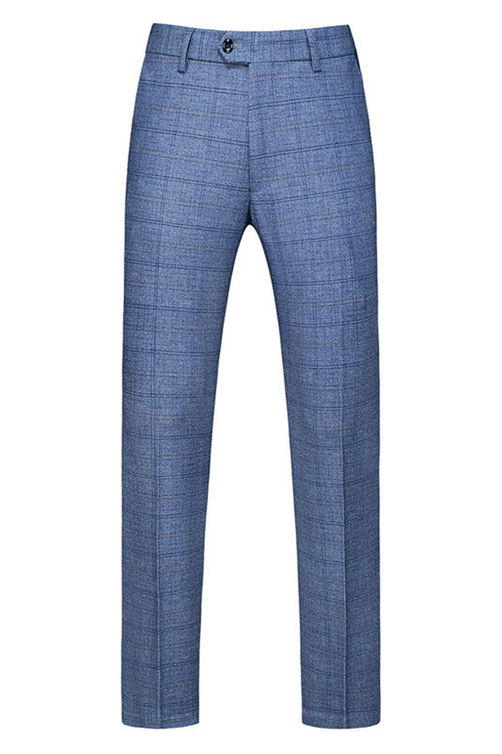 Mäns mörkblå rutiga skårade slag 3 stycken baldräkter