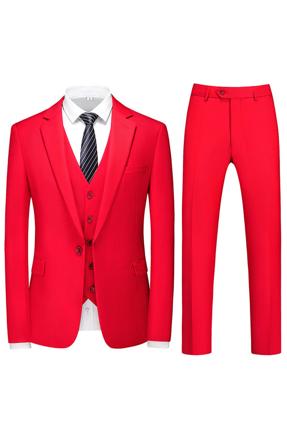 Mäns Violett enkelknäppt Notched Kavajslag 3 stycken Baldräkter