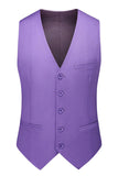 Mäns Violett enkelknäppt Notched Kavajslag 3 stycken Baldräkter